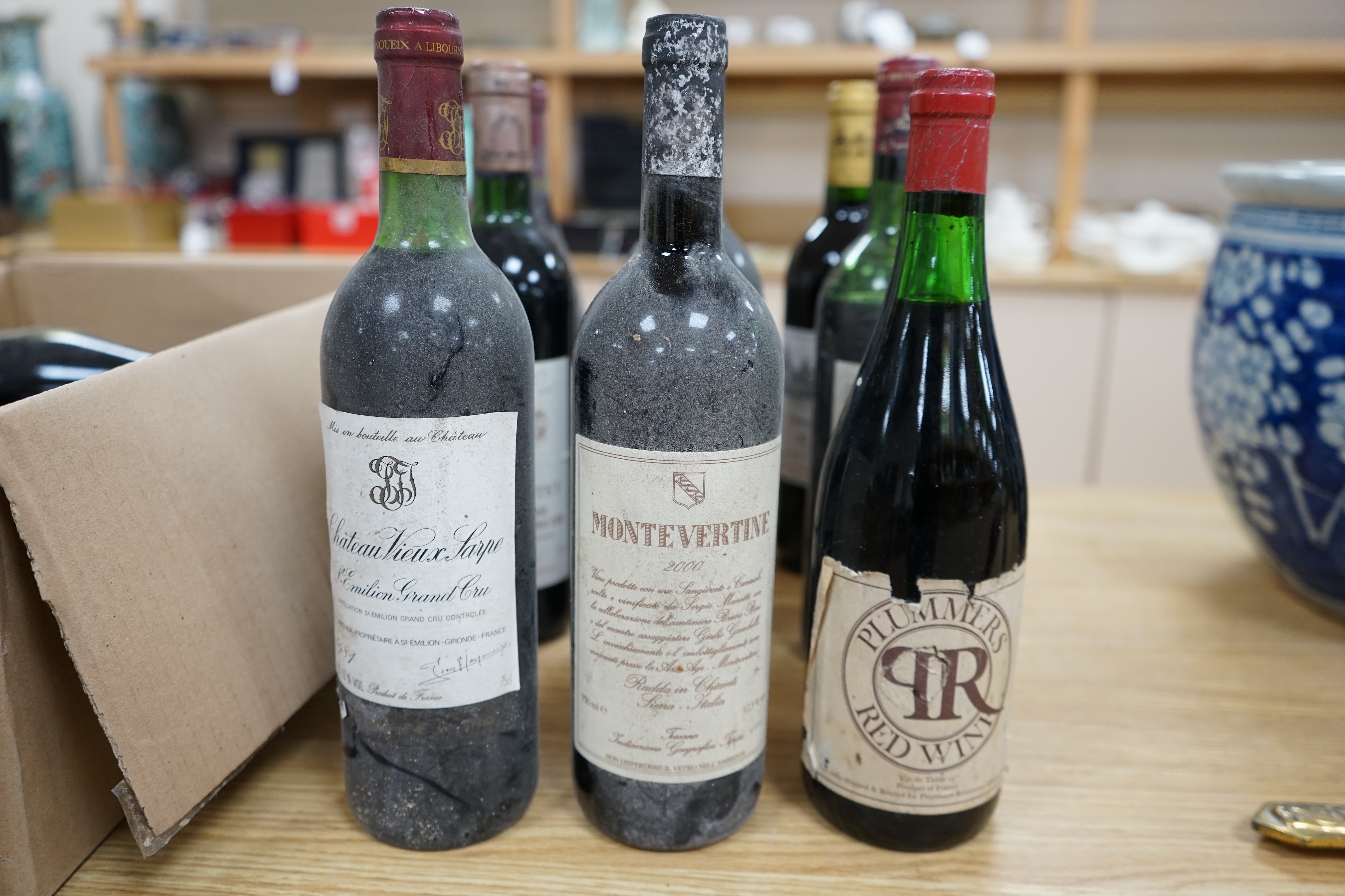 A selection of seventeen bottles of red wine, including claret, eight bottles of La Friande, Cotes du Rhône 2008 etc. Condition - fair, storage history unknown